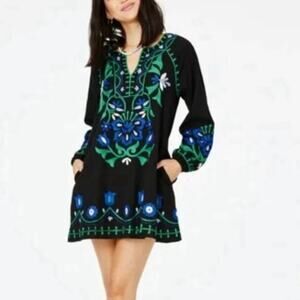 Roller Rabbit Anthropologie Size Medium Lavandou Grace Dress Embroidered Boho